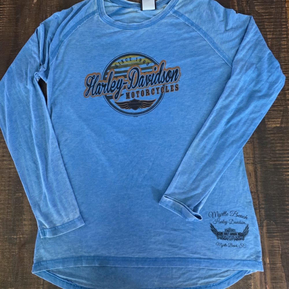 Harley-Davidson Blue Long Sleeve Shirt